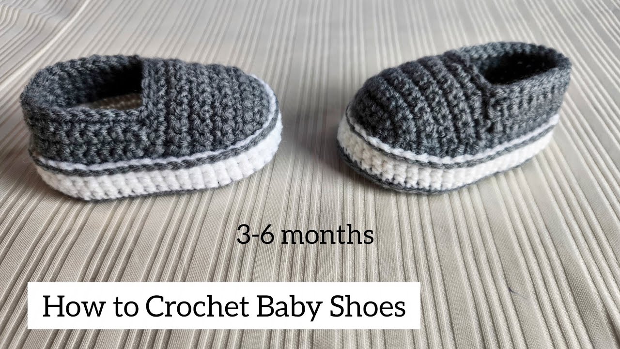 Elegant Crochet Baby Canvas shoes | Grey & White Premium Sneakers (Beginner Friendly Tutorial).
