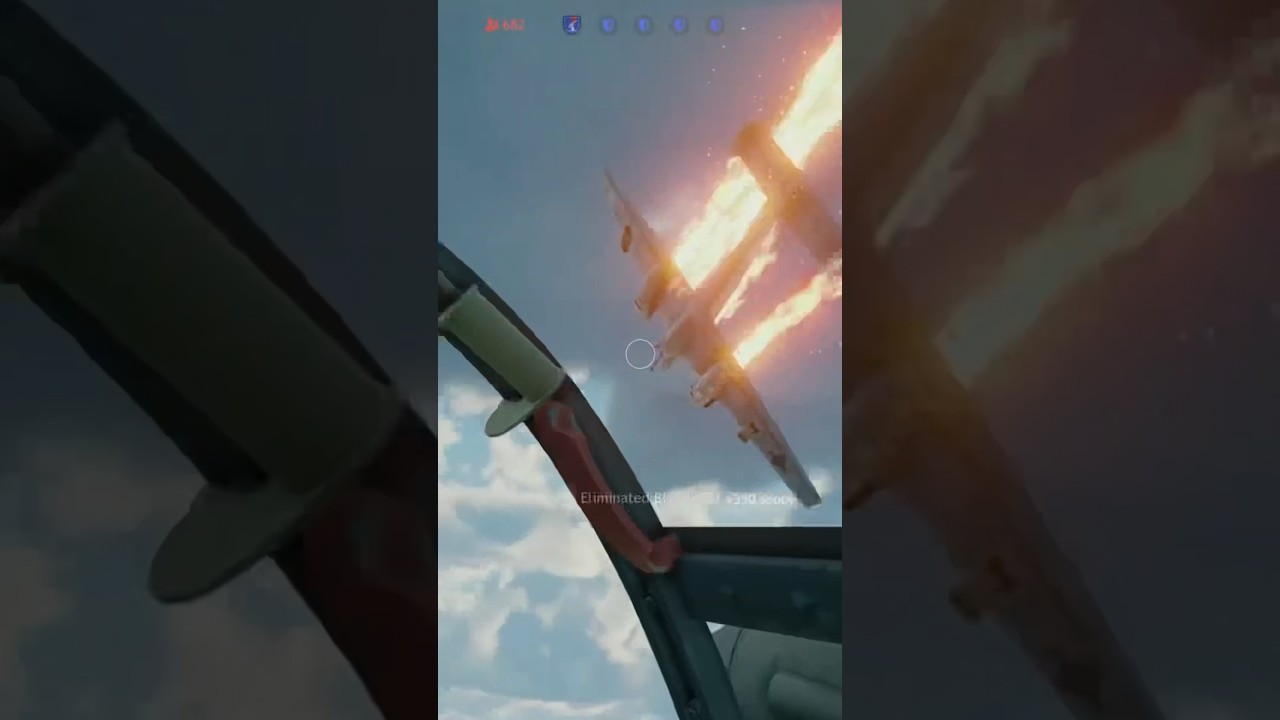 P-38 destroys BF-110  