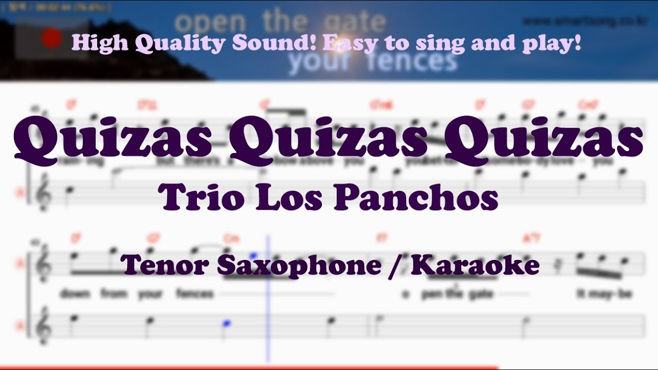 Quizas Quizas Quizas - Trio Los Panchos (Tenor/Soprano Saxophone Sheet Music Gm Key / Karaoke /Easy)