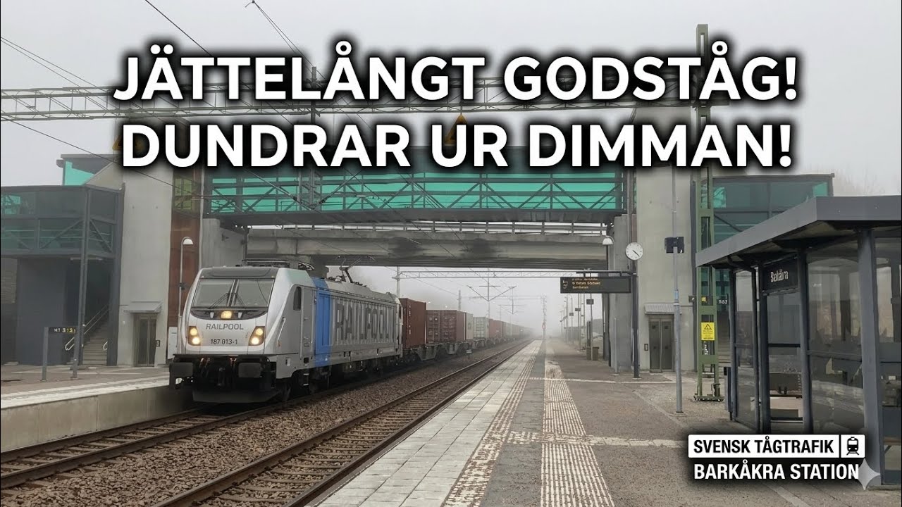 UR DIMMAN: Jättelångt godståg dundrar förbi! (Railpool)