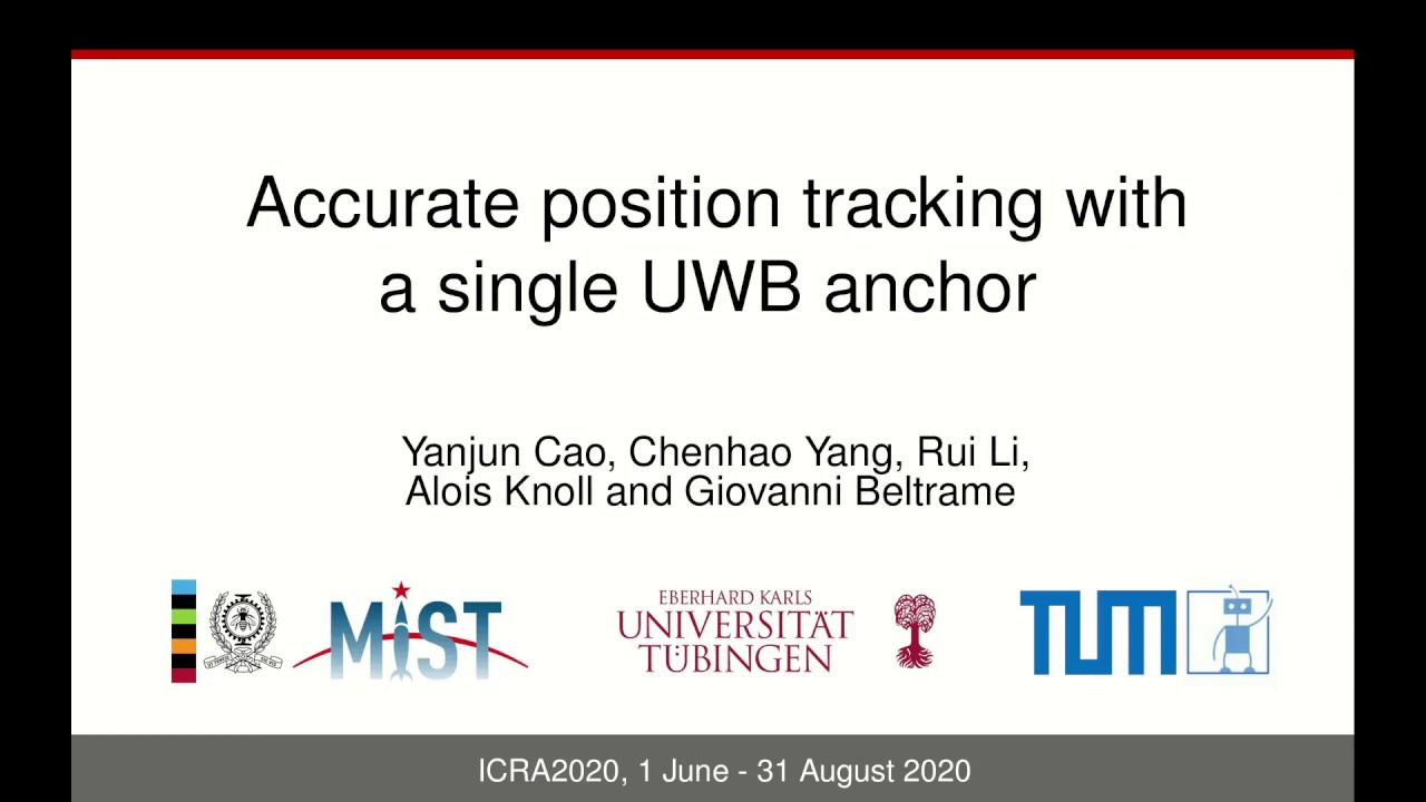 Accurate position tracking with a single UWB anchor (ICRA2020)