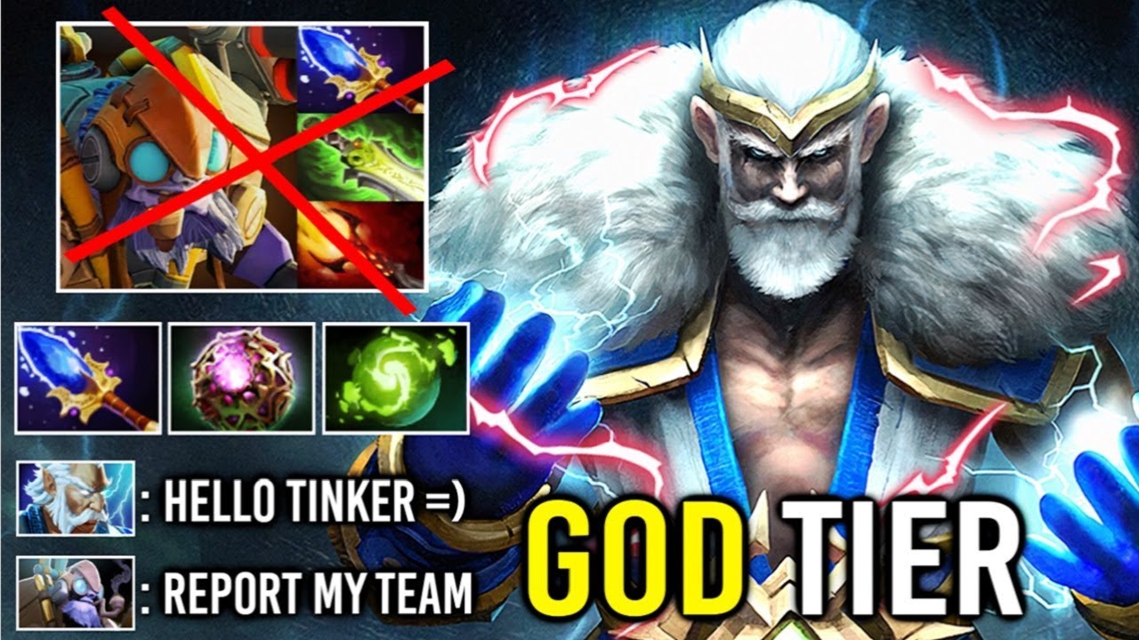 THUNDER GOD Zeus 150k Damage Counter Pro Tinker Mid Crazy Skill Spam Nimbus Epic Game 7.22 Dota 2