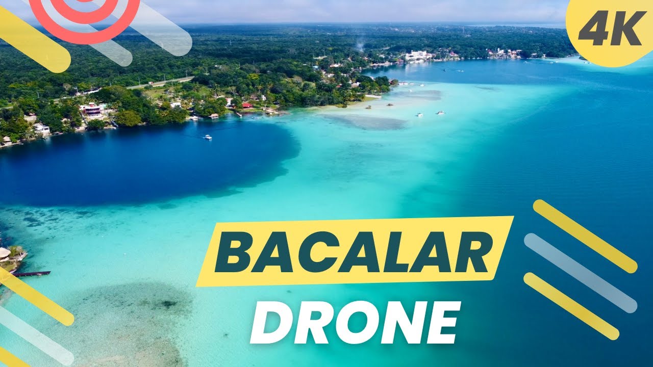 BACALAR 4K DRONE 🇲🇽 (Lagoon of 7 Colors) MEXICO