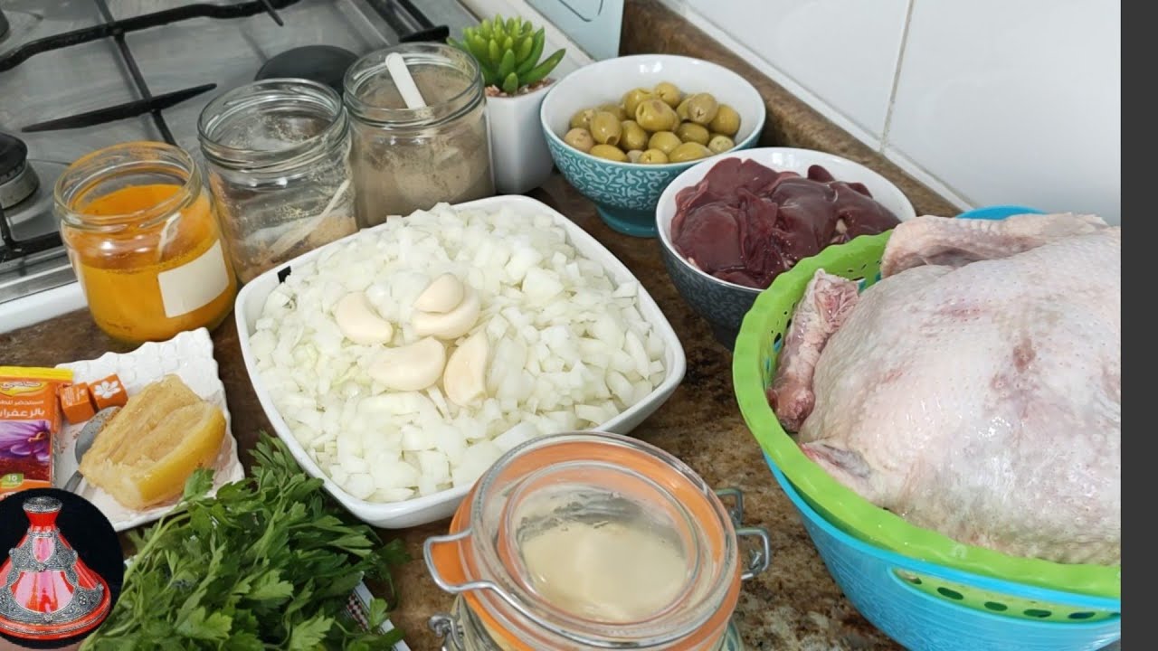 El auténtico pollo asado al estilo  marroquí especial para fiestas paso a paso para los Principiant