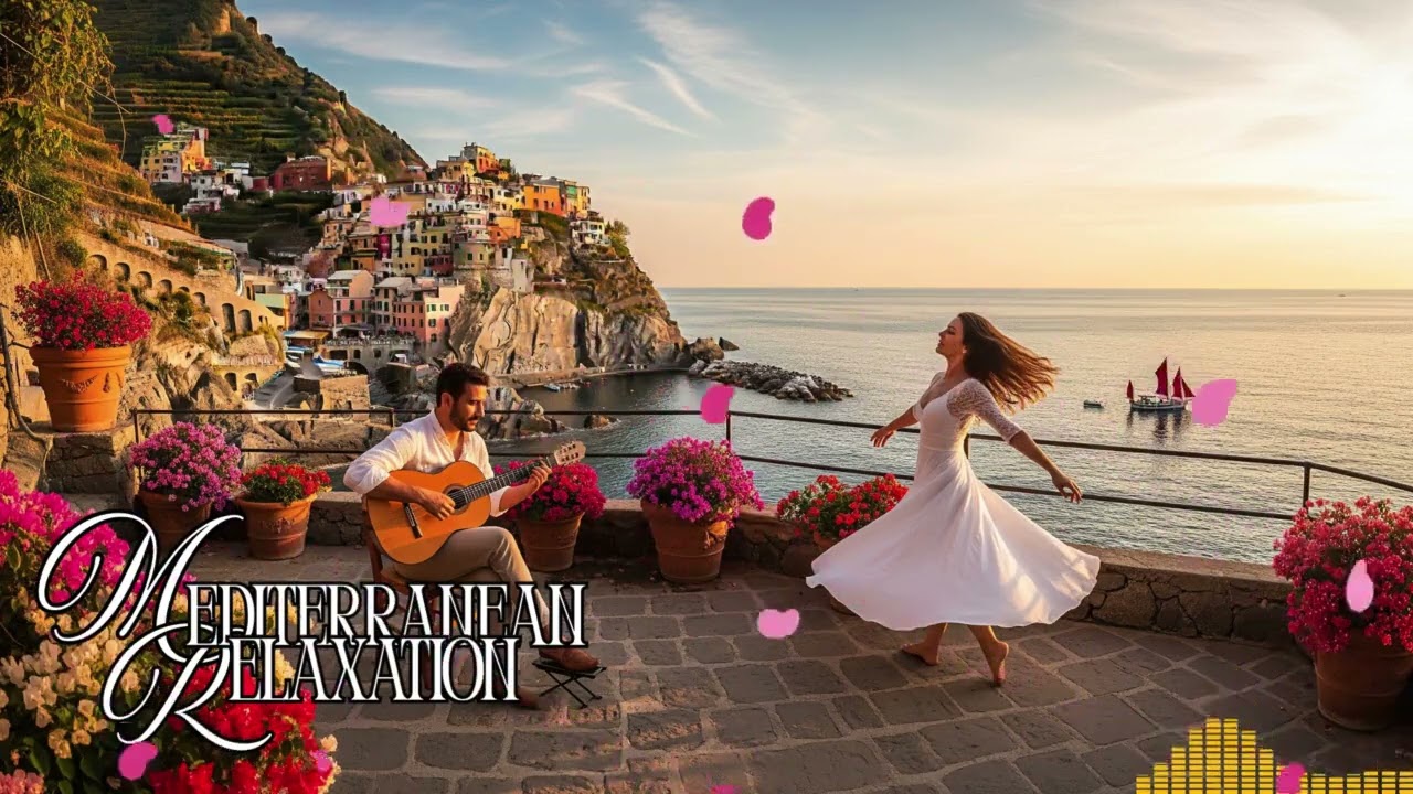 🌅 Italian Coastal Symphony | Relaxing Music & Dance with Ocean Horizon Views 4K 🎼