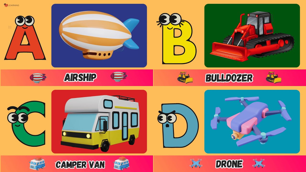 🎵 Let's Explore the Alphabet with Vehicles! 🚗✈️ | Fun A to Z Vehicle Song for Kids | #abcd #kids