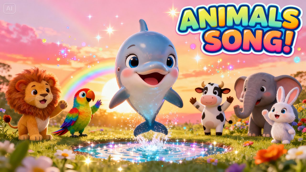 Animals Song for Kids | Learn Animal Sounds | Fun Learning with Cute 3D Animals | 