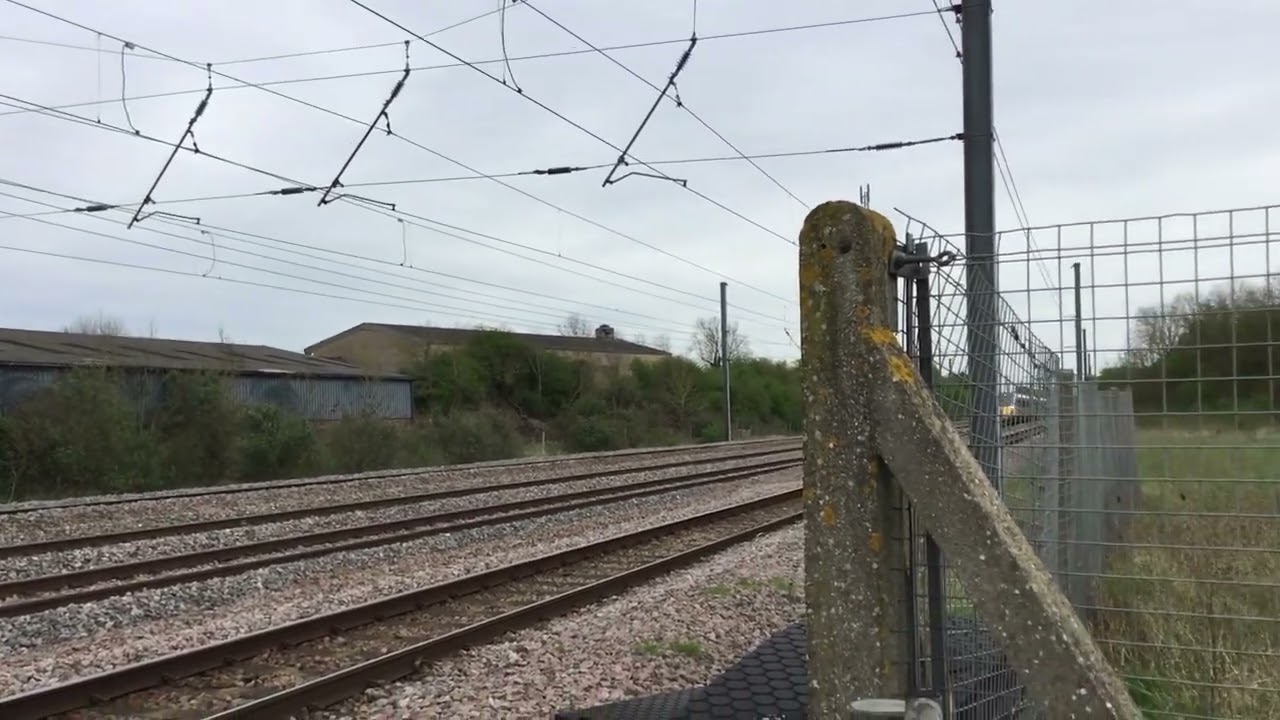 801106/801111 and 801206 pass the site of Corby Glen station (Lincolnshire) (12/04/2024)