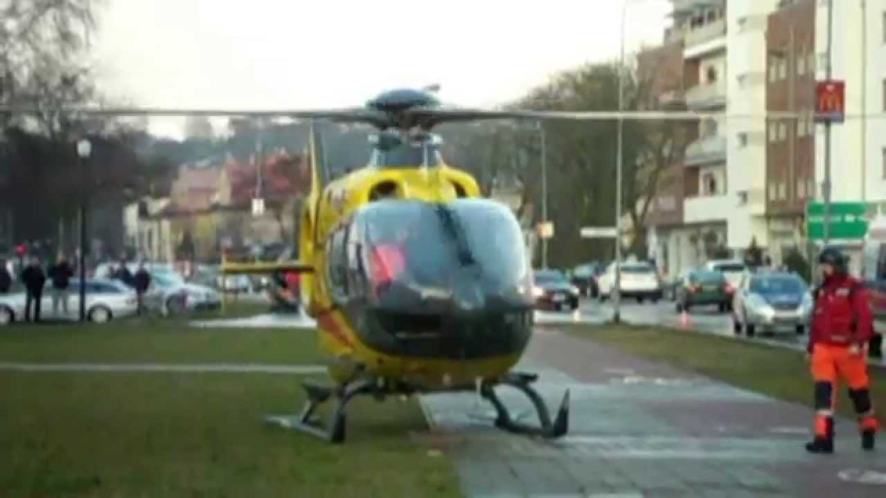Helikopter LPR ląduje na ulicy