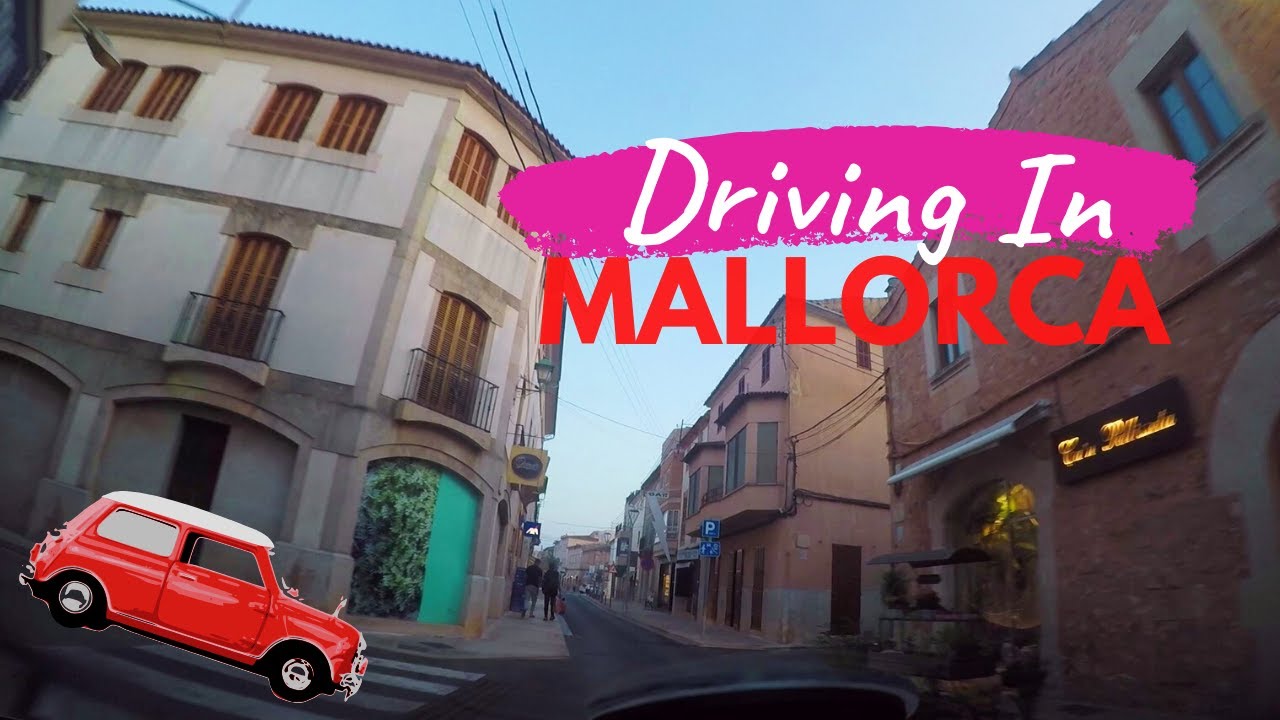 Driving In Mallorca Towns at Sunset