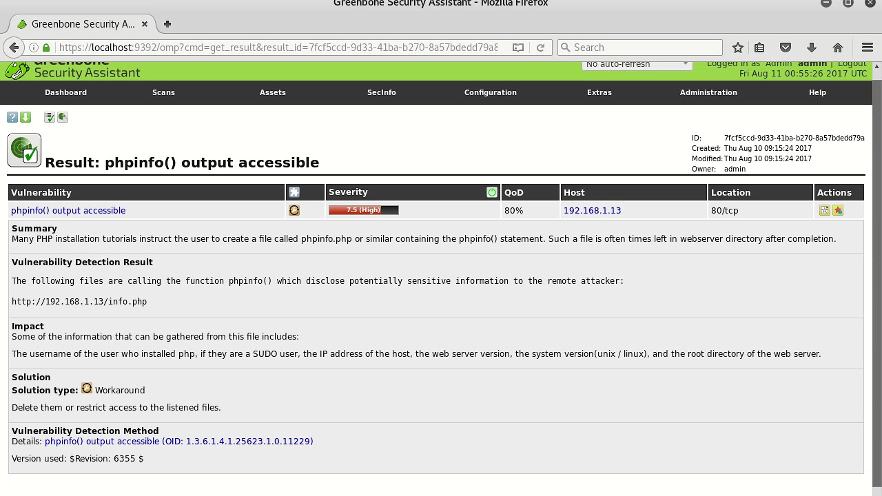 Test de vulnerabilidades con OpenVas
