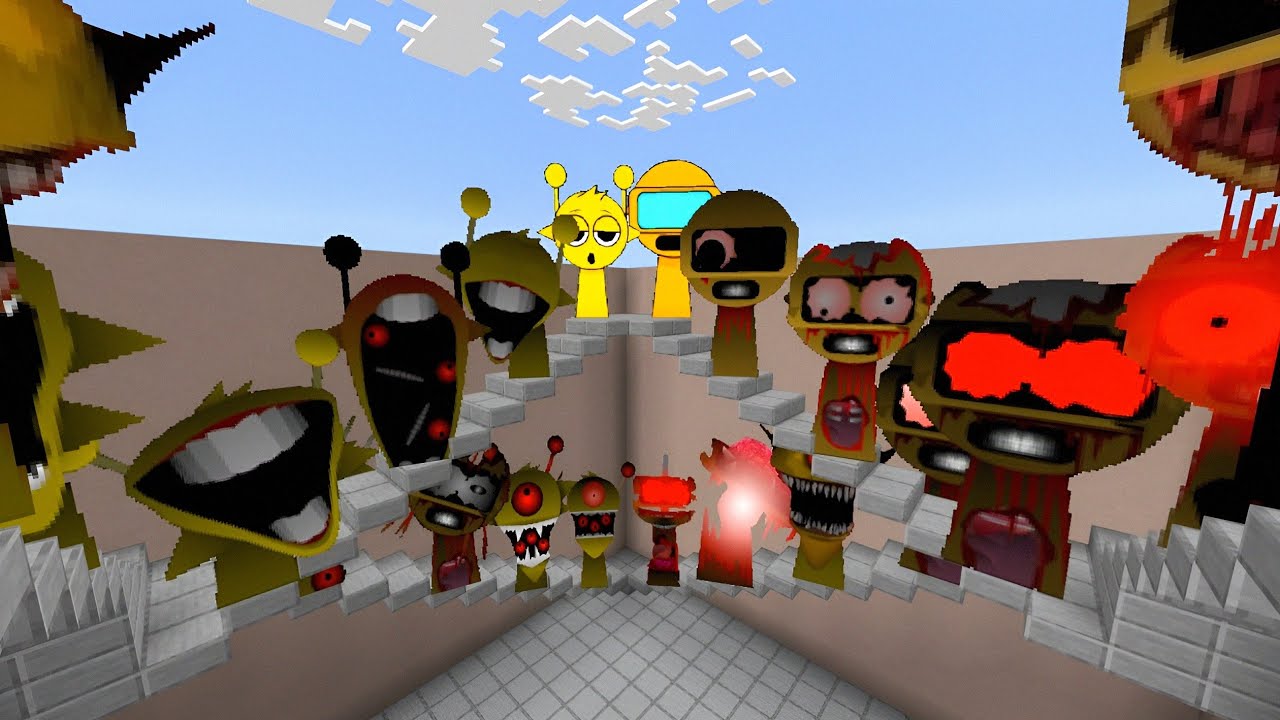 My Sprunki Simon and Garnold Horror all Phase 1-10 in Minecraft pe