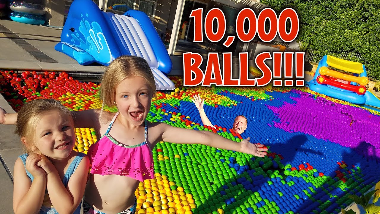 Filling Our Pool with 10,000 Ball Pit Balls! Epic Win!!!