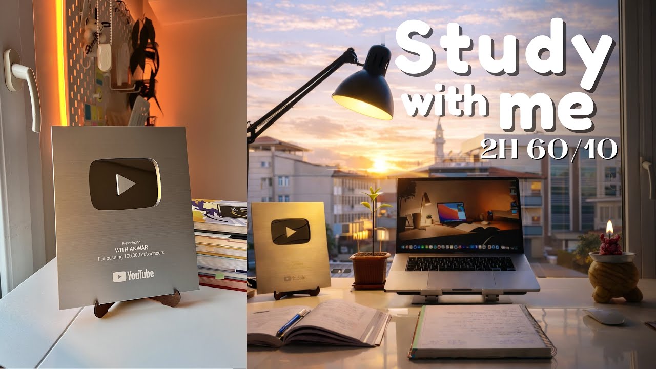 2H Study With Me (Quran Recitation + Calm Ambience) | Pomodoro Timer