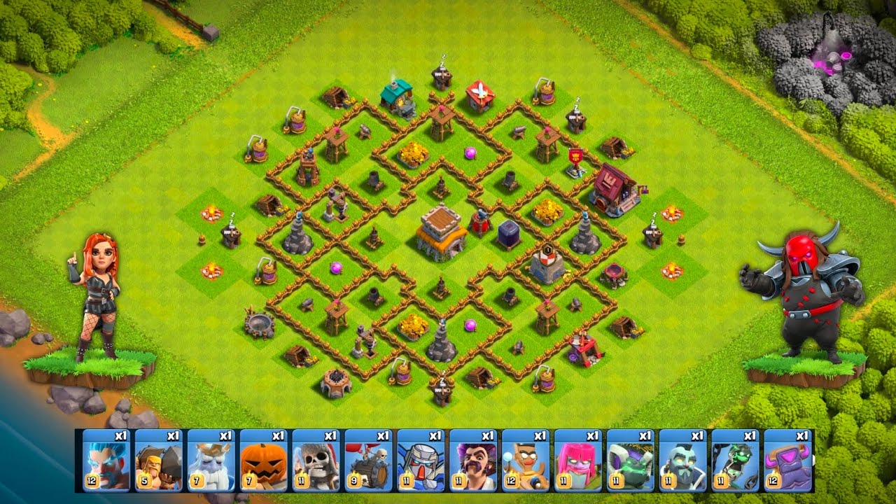Rush Townhall 8 Vs 1 Max Temporary Troop | Clash Of Clans | 
