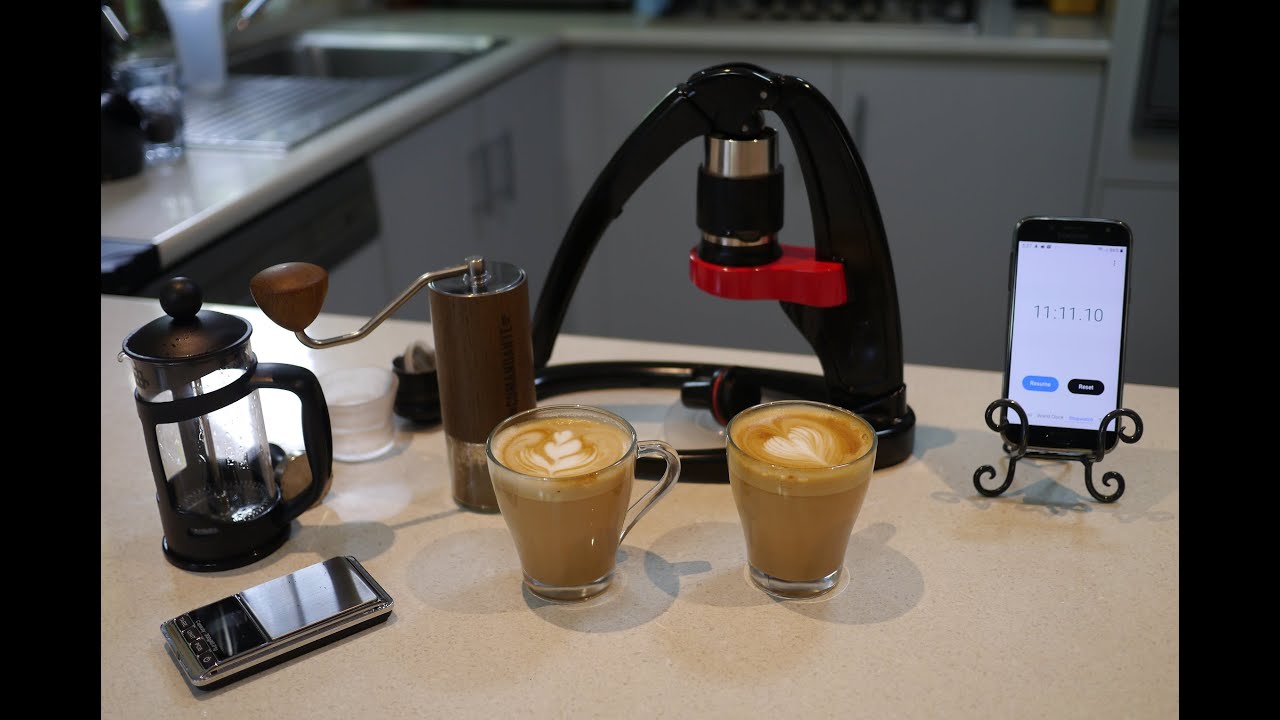 How long it takes to make 2 lattes using a Flair Espresso with a French Press for milk texturing