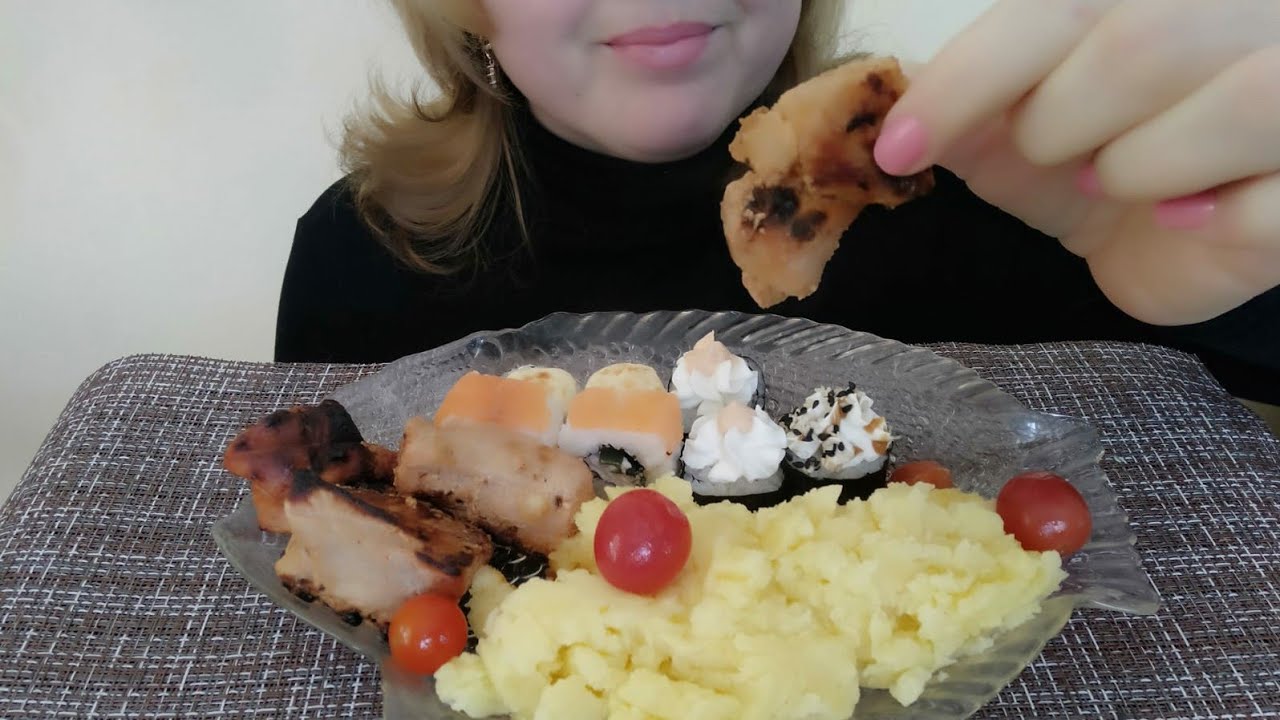 АСМР Шашлык*роллы/ASMR Shashlik*rolls/Food Sounds/Mukbang