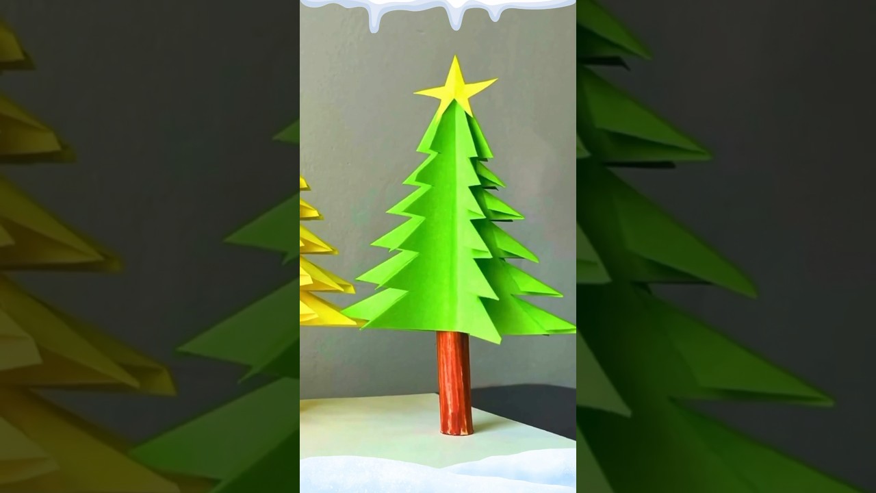 Make a Christmas tree with paper #papercraft #craftideas #forkids #merrychristmas #diy #simple #fun