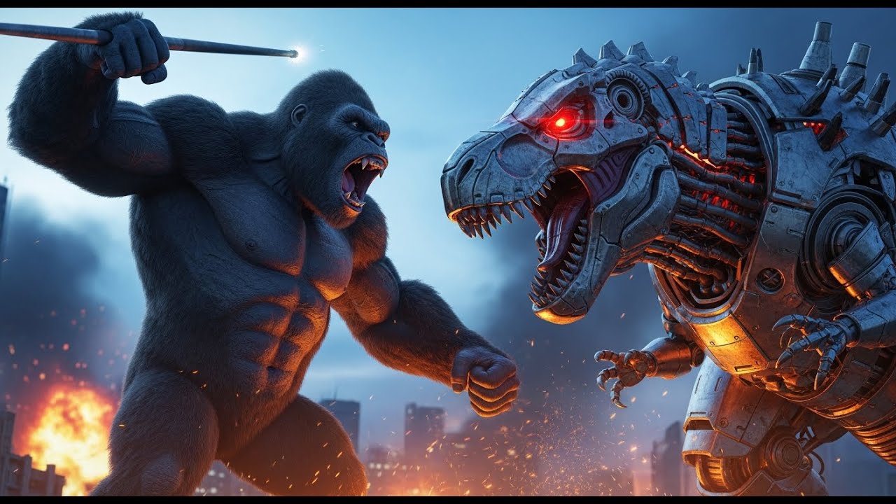 King Kong Battles the Iron Dinosaur The Ultimate Kaiju Showdown