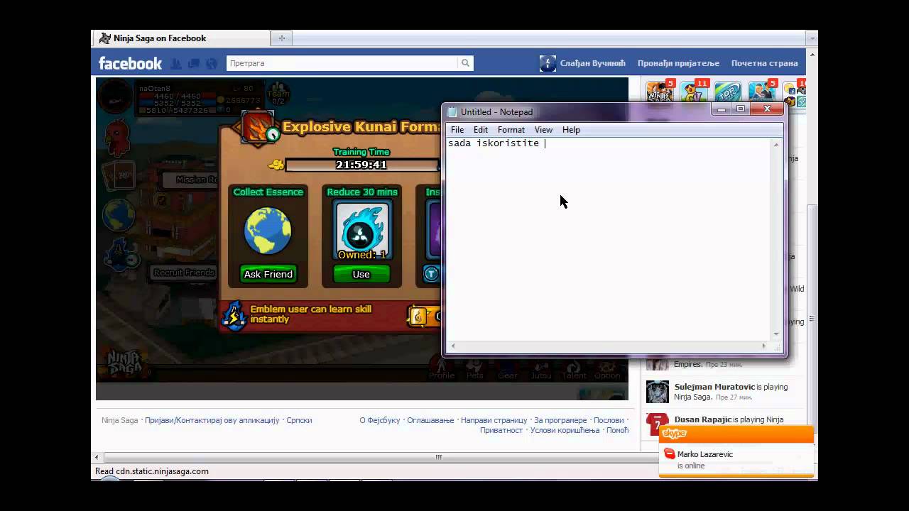 Ninja Saga Instant Learn Hack SERBIA