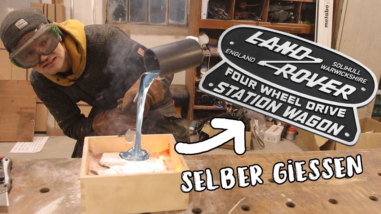 MIT METALLRESTEN SELBER GIESSEN: Land Rover Defender Logo| Mist-Mittwoch 19