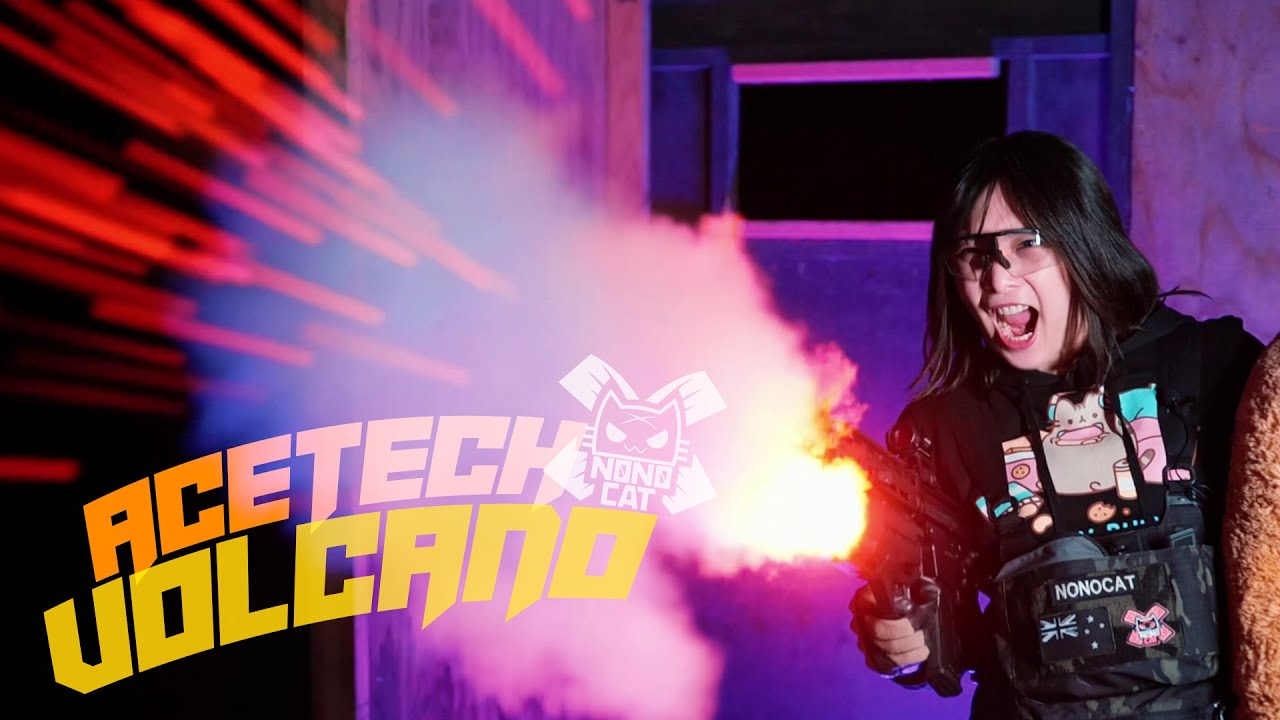 World's first Airsoft Tracer Grenade Launcher! Acetech Volcano with FLAMES! [Nonocat Airsoft]