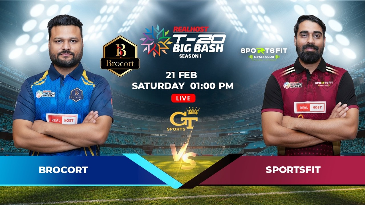 Brocort vs Sports Fits LIVE 🔥 | Real Host T20 Big Bash League | Power Hits & Wickets | RGICS