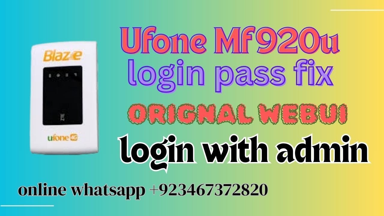 UFONE MF920U Auto Change Password Fix | MF920U Login Password Recovery Fix 