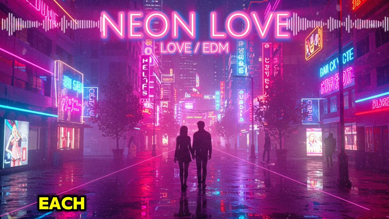 Neon Love - DreamyEchoVibe | Official Lyrics Video | Love x EDM ( Ai Music )