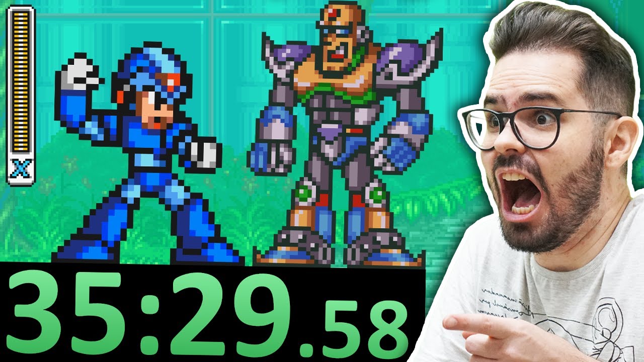 ZERANDO MEGA MAN X2 EM 35 MINUTOS! (RECORDE MUNDIAL REACT) - feat. @sharivan2006 @ChequerChequerTV