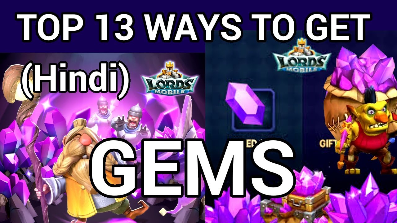 How to get GEMS for FREE in Lords Mobile in HINDI | Ways to Get Gems -GameF1rst #lordsmobile