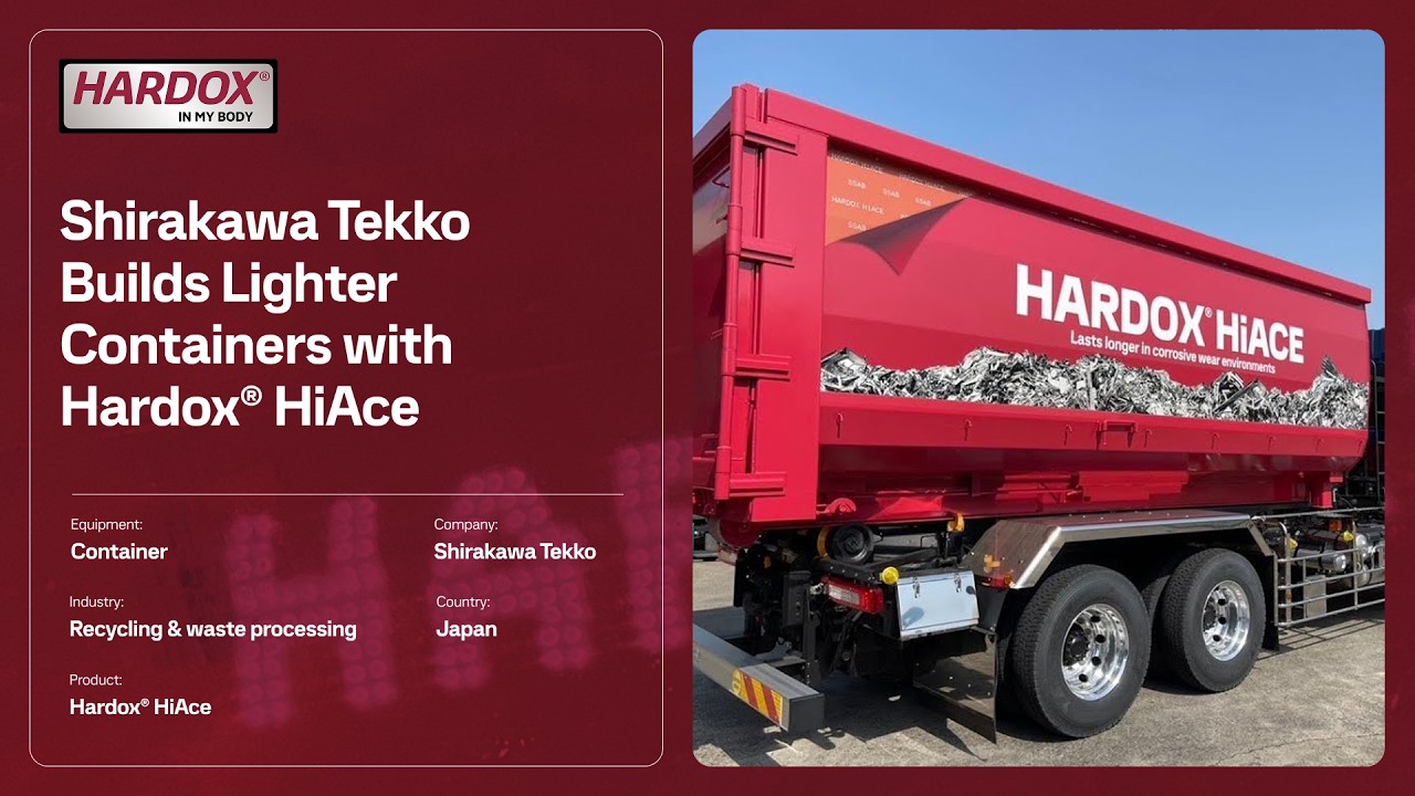 Waste containers by Japan Shirakawa Tekko in Hardox® HiAce cut waste