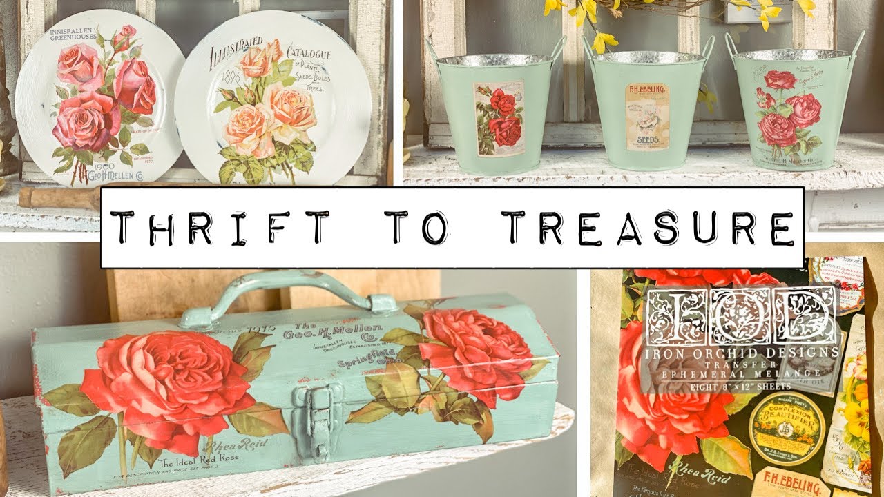 Thrift to Treasure - Thrift Flip - Thrifted Finds - Using the NEW IOD Transfer Ephemeral Melange