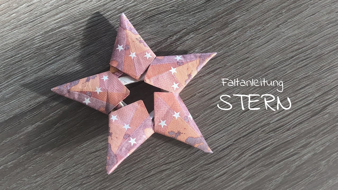 Geld falten STERN, Geldgeschenke basteln, Geldschein als Stern falten, Weihnachtsgeschenk basteln