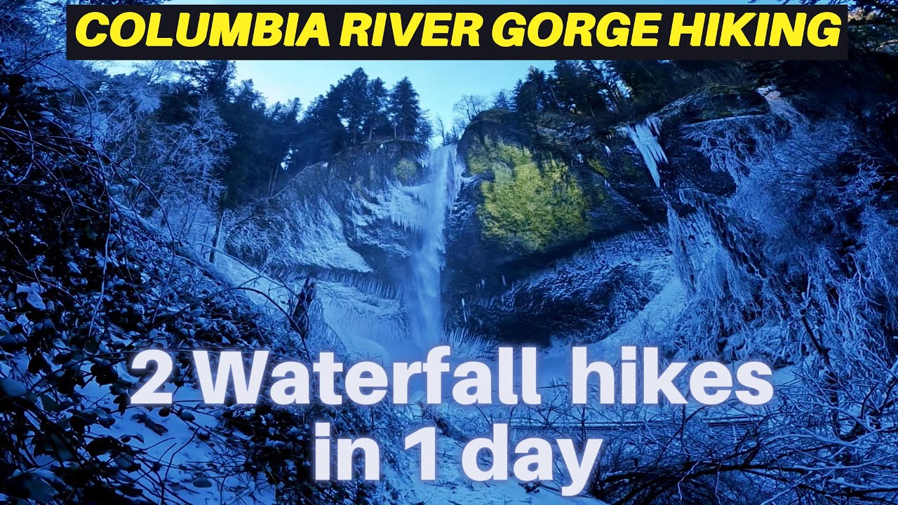 Latourell falls & Gorton Creek falls draped in snow and ice | Winter hiking