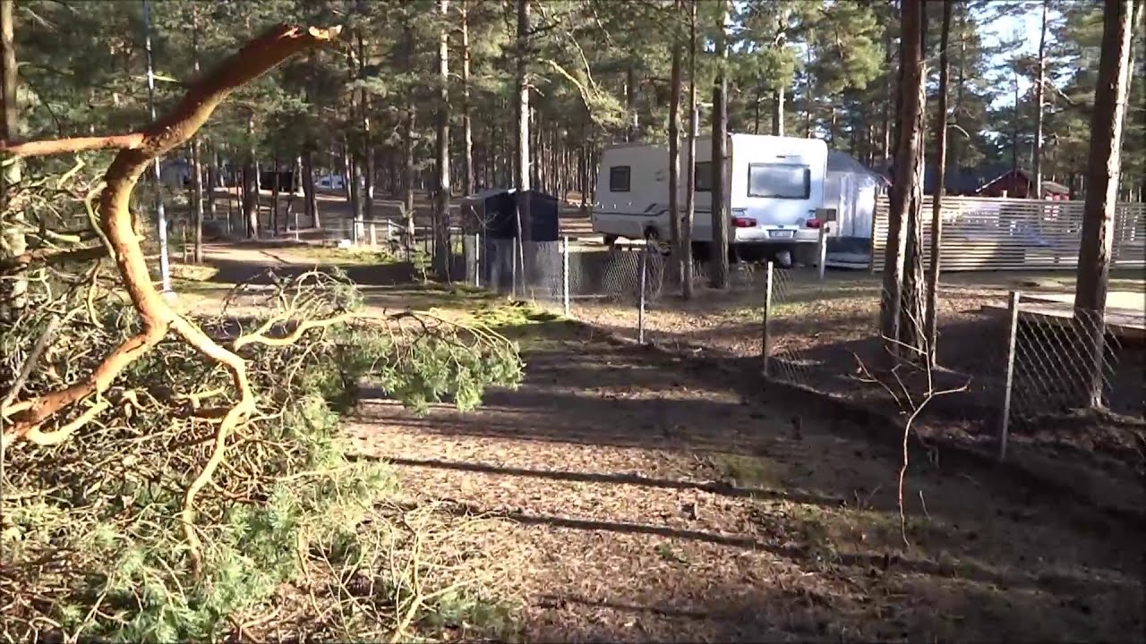 Ett varv på elljusspår på dagen nära Åhus Camping