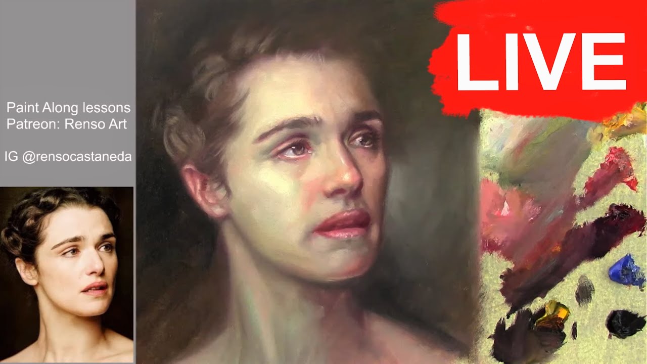 Live oil painting - Agora (Rachel Weisz)