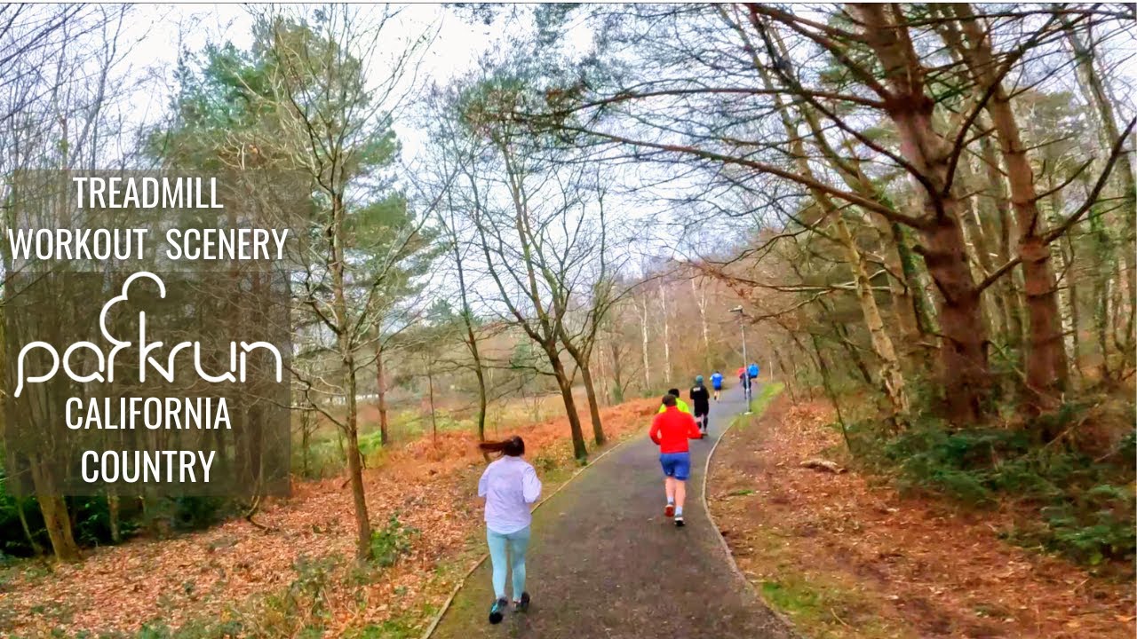 5 KM Treadmill Workout Scenery | Virtual Run / Walk ASMR | California Country parkrun Berkshire