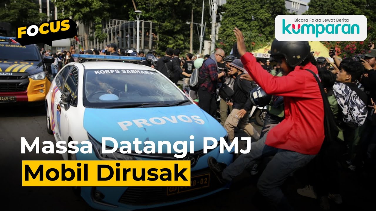 Demo di Polda Metro Ricuh, Mobil Polisi Dirusak