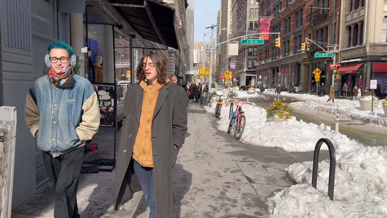 NYC After The Snowstorm Manhattan Winter Walk 4K