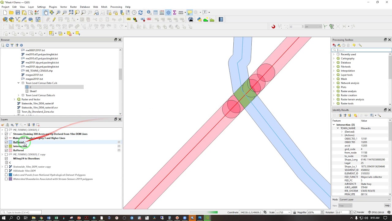 GIS 300 Week 4 Buffer and Intersect Tools QGIS 3.16