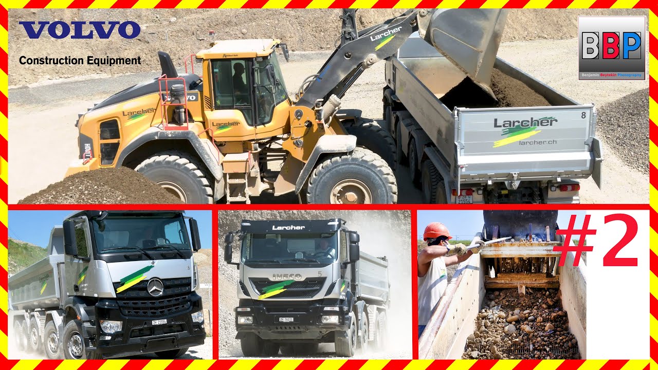 VOLVO L180H, Iveco & Mercedes Trucks, Kieswerk Larcher, Oberembrach, Schweiz, 2023. #2