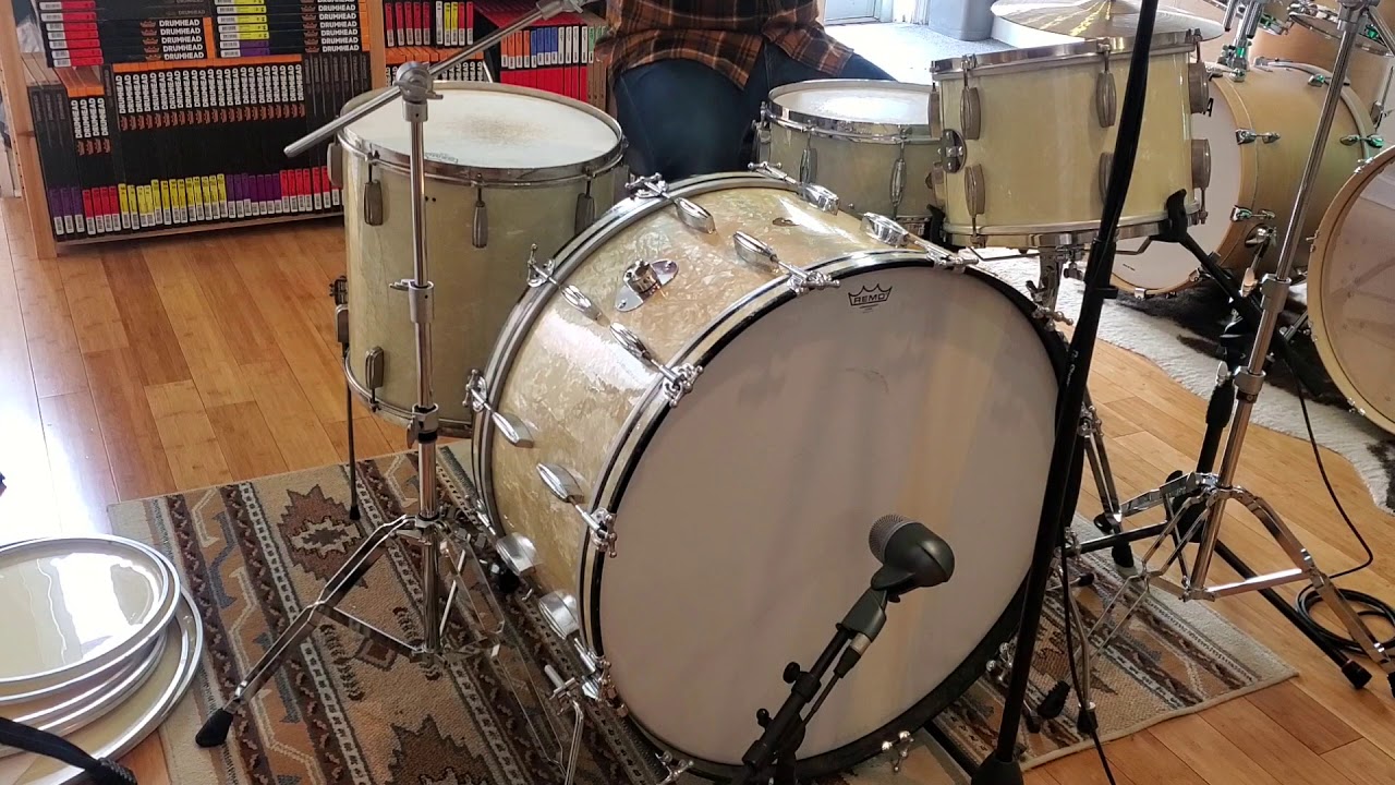 (SOLD) 1930's Slingerland Radio King 14x28 9x13 16x16 (White Marine Pearl)