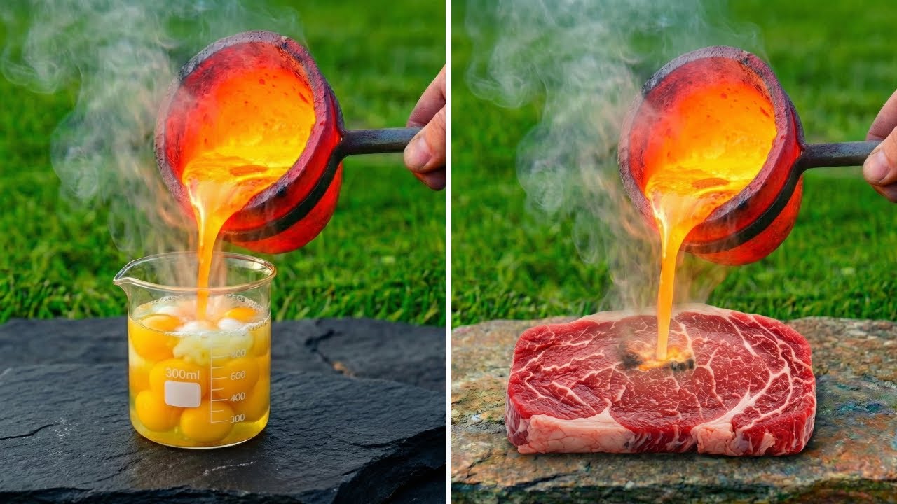 MOLTEN LAVA vs Eggs, Beef, Fanta & Corn!