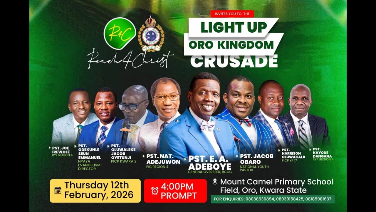 LIGHT UP ORO TOWN CRUSADE || 12TH FEBRUARY 2026 || #Reach4Christ #LightUpCrusade #PastorAdeboye