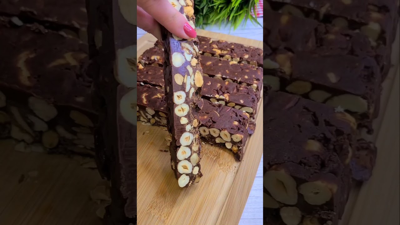 Homemade Chocolate Nougat with Nuts 🌰🌰🌰
