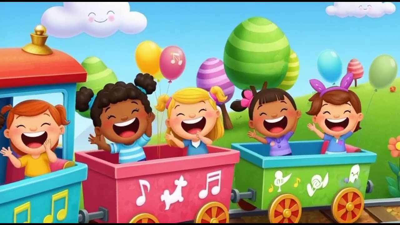 🚂 The Giggle Train Goes Choo Choo! 😂 | Funny 3D Train Song for Kids. nursery Rhyme. ..