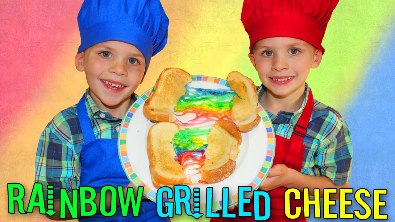 Kid Size Cooking:  Rainbow Grilled Cheese Sandwich