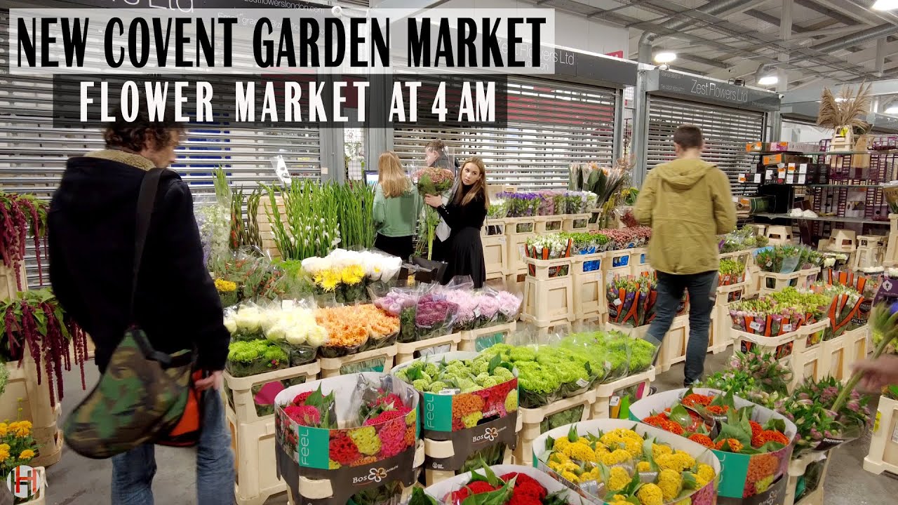 New Covent Garden Market  - 4 AM London Flower Market | London Walk [4K]