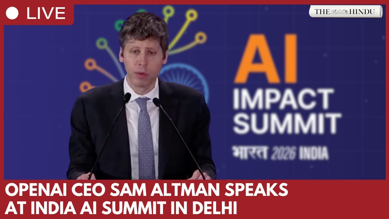 OpenAI CEO Sam Altman addresses India AI Impact Summit at Bharat Mandapam in New Delhi 🇮🇳